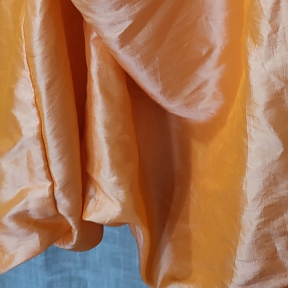 🎃ORANGE STRAPLESS RUFFLE PROM, HOMECOMING DRESS 90s does 50s Halloween - Picture 8 of 16